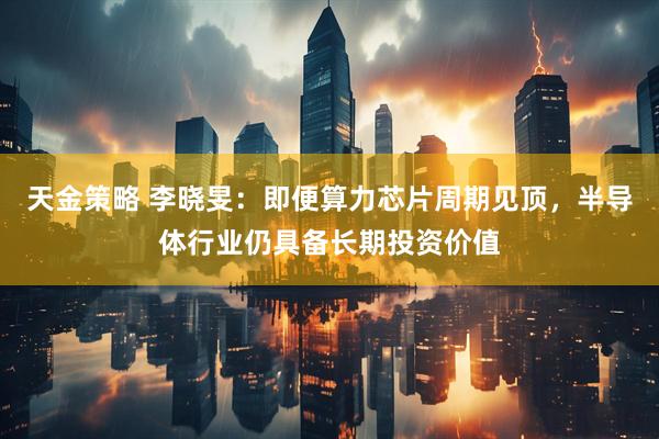 天金策略 李晓旻：即便算力芯片周期见顶，半导体行业仍具备长期投资价值